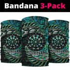 New Zealand Darts Personalised Neck Gaiter Aotearoa Silver Fern Green Papua Shell Spirit - Aussie Hoodie