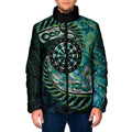 New Zealand Darts Personalised Padded Jacket Aotearoa Silver Fern Green Papua Shell Spirit - Aussie Hoodie