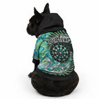 New Zealand Darts Personalised Pet Hoodie Aotearoa Silver Fern Green Papua Shell Spirit