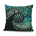 New Zealand Darts Personalised Pillow Cover Aotearoa Silver Fern Green Papua Shell Spirit - Aussie Hoodie