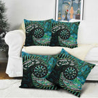 New Zealand Darts Personalised Pillow Cover Aotearoa Silver Fern Green Papua Shell Spirit - Aussie Hoodie