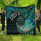 New Zealand Darts Personalised Quilt Aotearoa Silver Fern Green Papua Shell Spirit