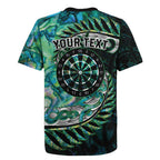 New Zealand Darts Personalised Rugby Jersey Aotearoa Silver Fern Green Papua Shell Spirit