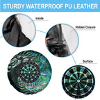 New Zealand Darts Personalised Spare Tire Cover Aotearoa Silver Fern Green Papua Shell Spirit