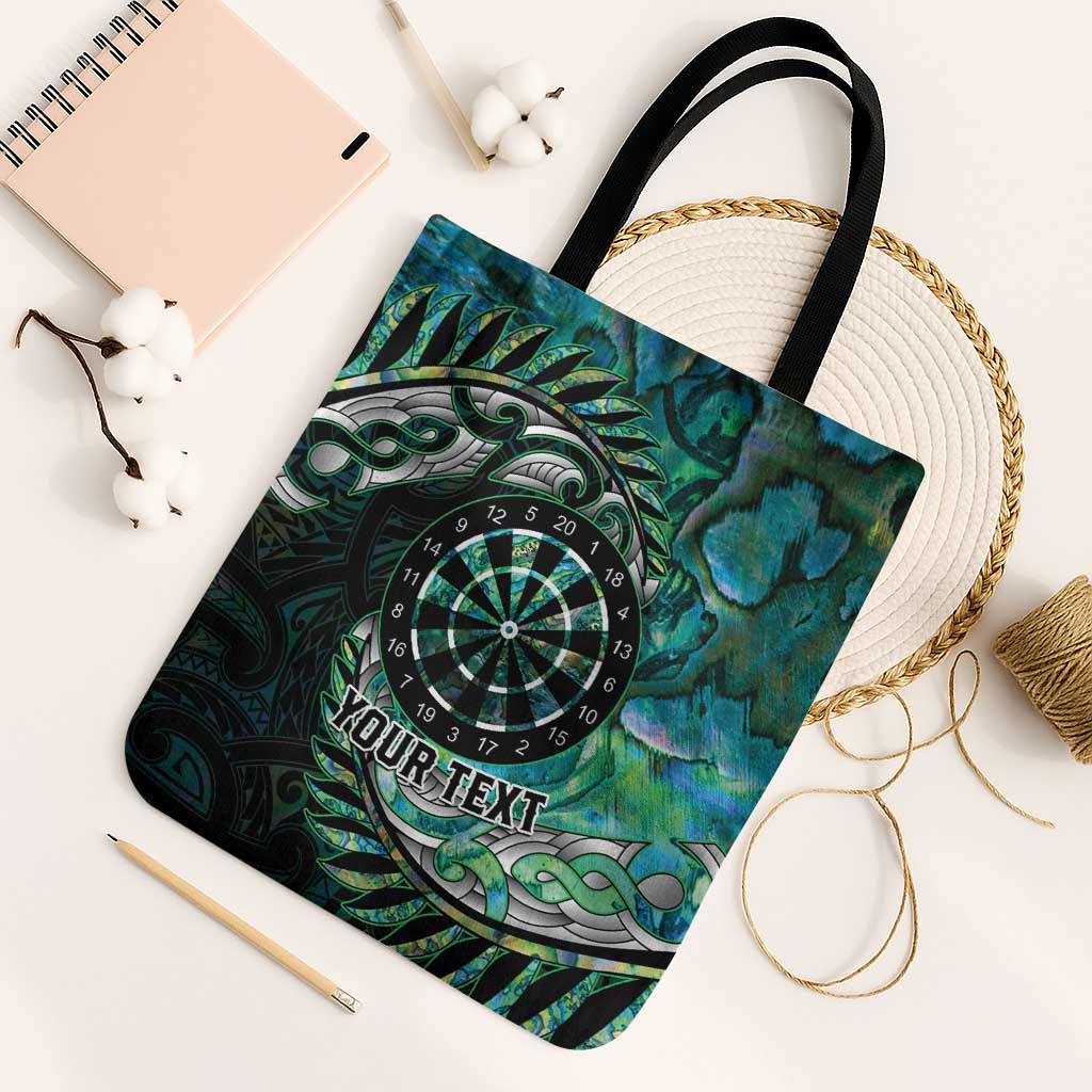 New Zealand Darts Personalised Tote Bag Aotearoa Silver Fern Green Papua Shell Spirit - Aussie Hoodie