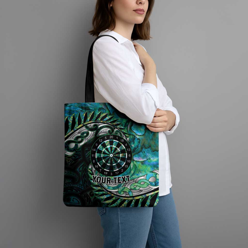 New Zealand Darts Personalised Tote Bag Aotearoa Silver Fern Green Papua Shell Spirit - Aussie Hoodie