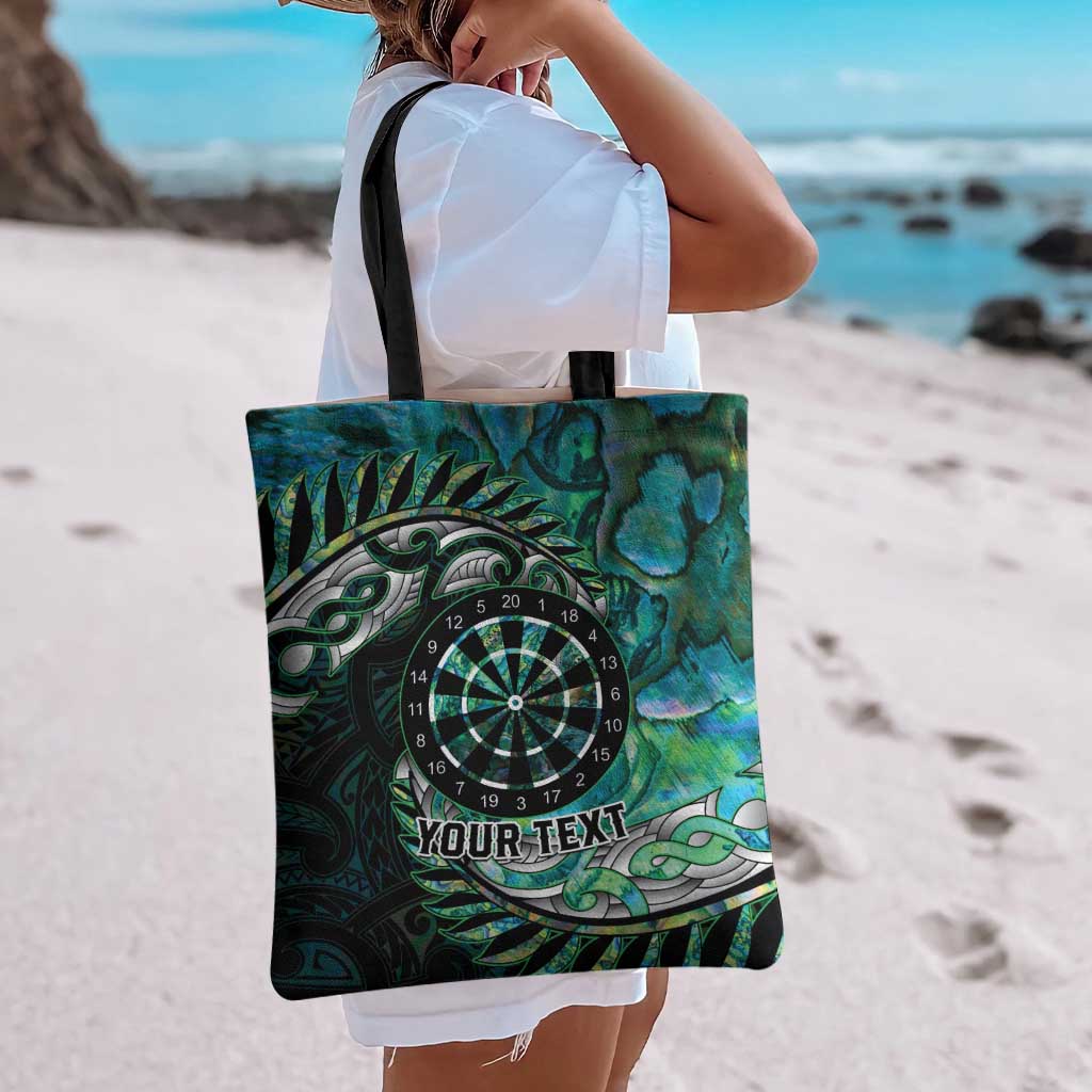New Zealand Darts Personalised Tote Bag Aotearoa Silver Fern Green Papua Shell Spirit - Aussie Hoodie
