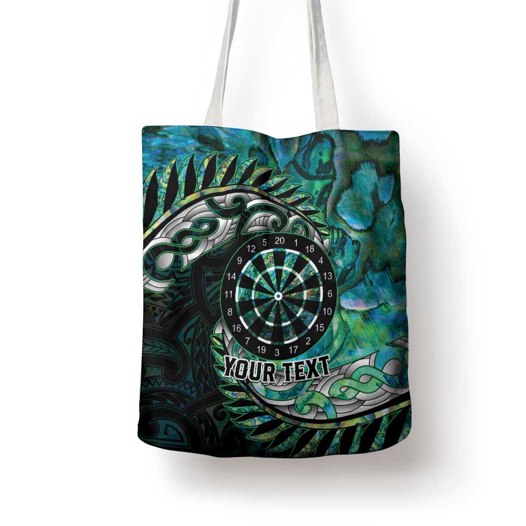 New Zealand Darts Personalised Tote Bag Aotearoa Silver Fern Green Papua Shell Spirit - Aussie Hoodie