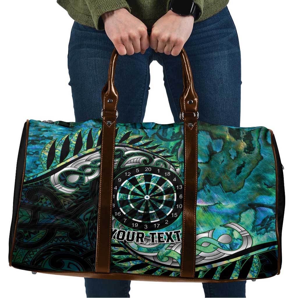 New Zealand Darts Personalised Travel Bag Aotearoa Silver Fern Green Papua Shell Spirit - Aussie Hoodie