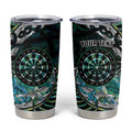 New Zealand Darts Personalised Tumbler Cup Aotearoa Silver Fern Green Papua Shell Spirit