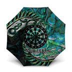 New Zealand Darts Personalised Umbrella Aotearoa Silver Fern Green Papua Shell Spirit - Aussie Hoodie