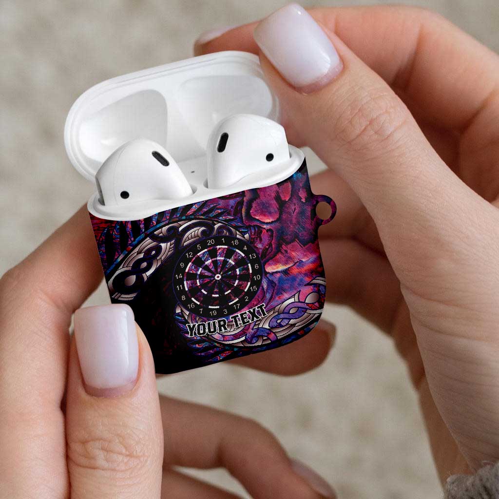 New Zealand Darts Personalised AirPods Case Aotearoa Silver Fern Pink Papua Shell Spirit - Aussie Hoodie