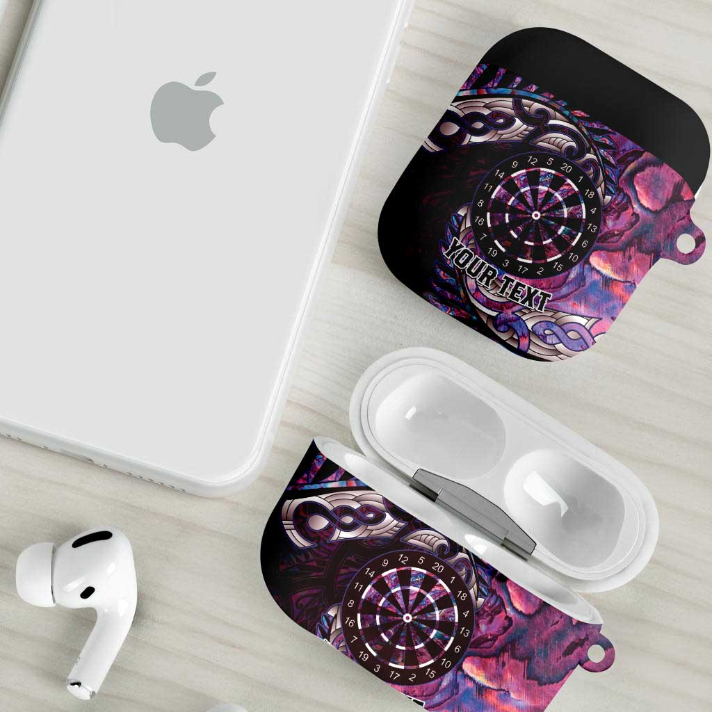 New Zealand Darts Personalised AirPods Case Aotearoa Silver Fern Pink Papua Shell Spirit - Aussie Hoodie