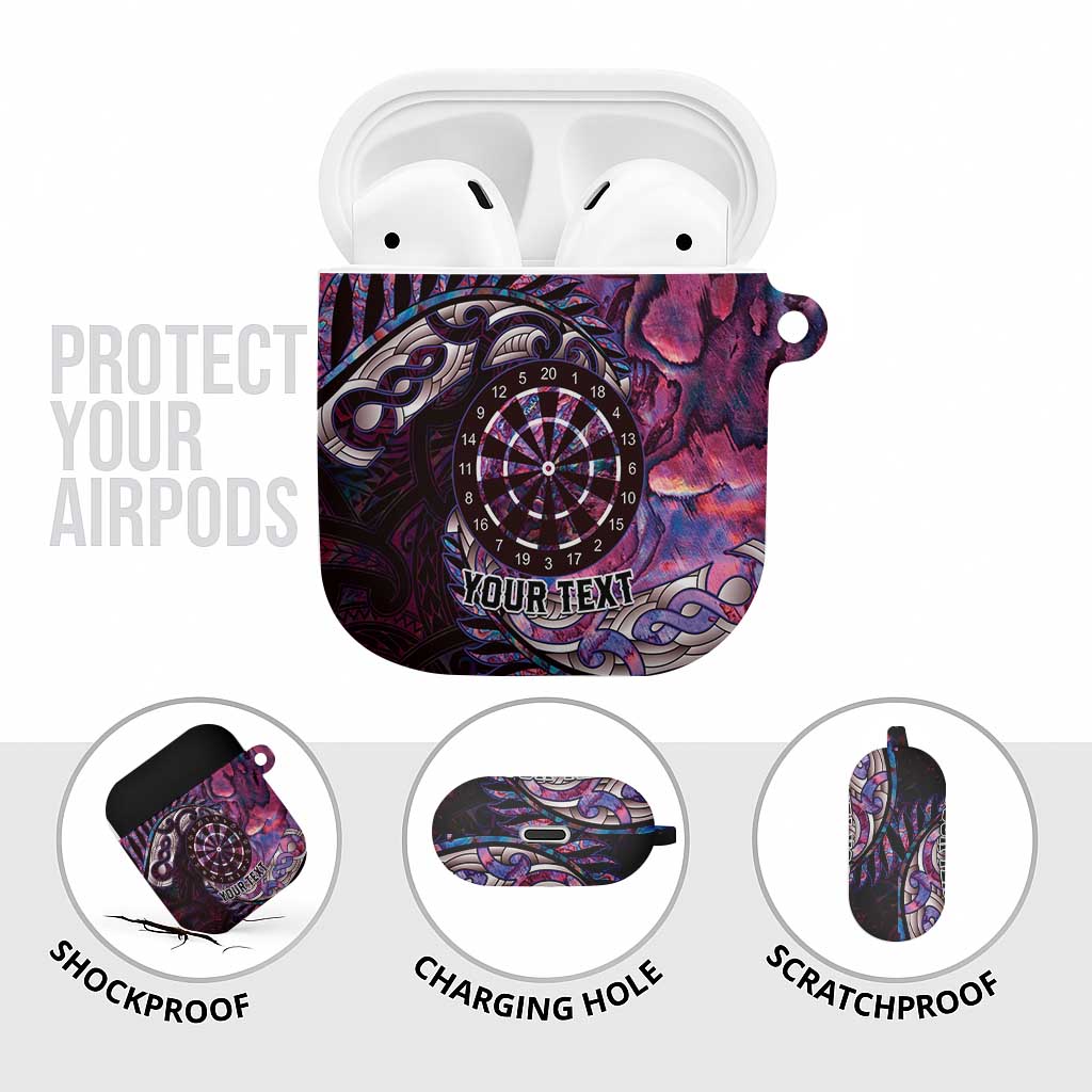New Zealand Darts Personalised AirPods Case Aotearoa Silver Fern Pink Papua Shell Spirit - Aussie Hoodie