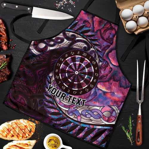 New Zealand Darts Personalised Apron Aotearoa Silver Fern Pink Papua Shell Spirit - Aussie Hoodie