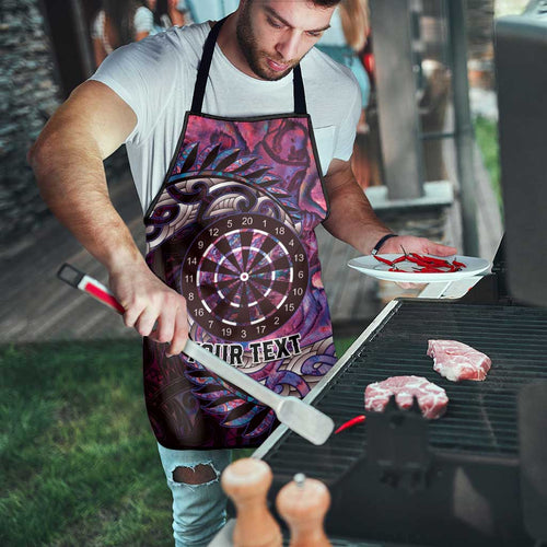 New Zealand Darts Personalised Apron Aotearoa Silver Fern Pink Papua Shell Spirit - Aussie Hoodie