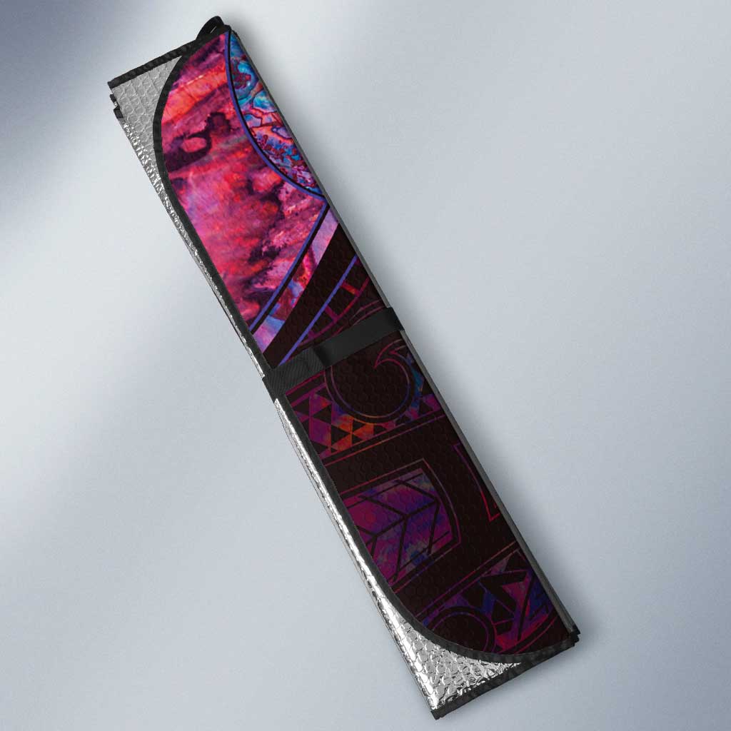 New Zealand Darts Personalised Auto Sun Shade Aotearoa Silver Fern Pink Papua Shell Spirit - Aussie Hoodie