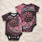 New Zealand Darts Personalised Baby Onesie Aotearoa Silver Fern Pink Papua Shell Spirit