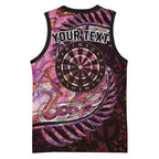 New Zealand Darts Personalised Basketball Jersey Aotearoa Silver Fern Pink Papua Shell Spirit - Aussie Hoodie
