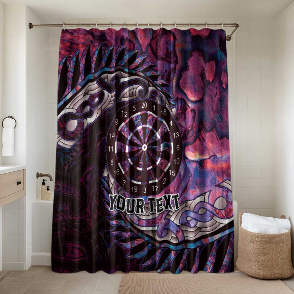 New Zealand Darts Personalised Bathroom Set Aotearoa Silver Fern Pink Papua Shell Spirit - Aussie Hoodie