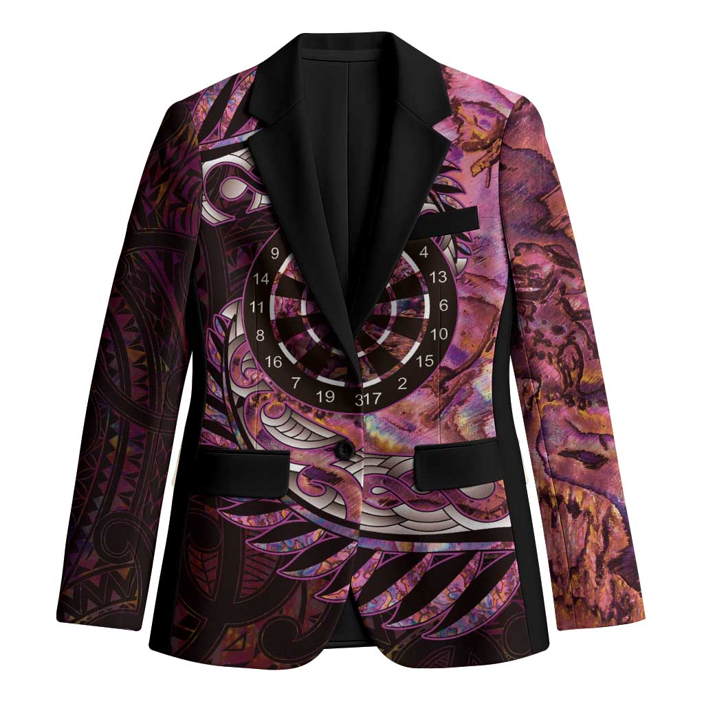 New Zealand Darts Personalised Blazer Aotearoa Silver Fern Pink Papua Shell Spirit - Aussie Hoodie