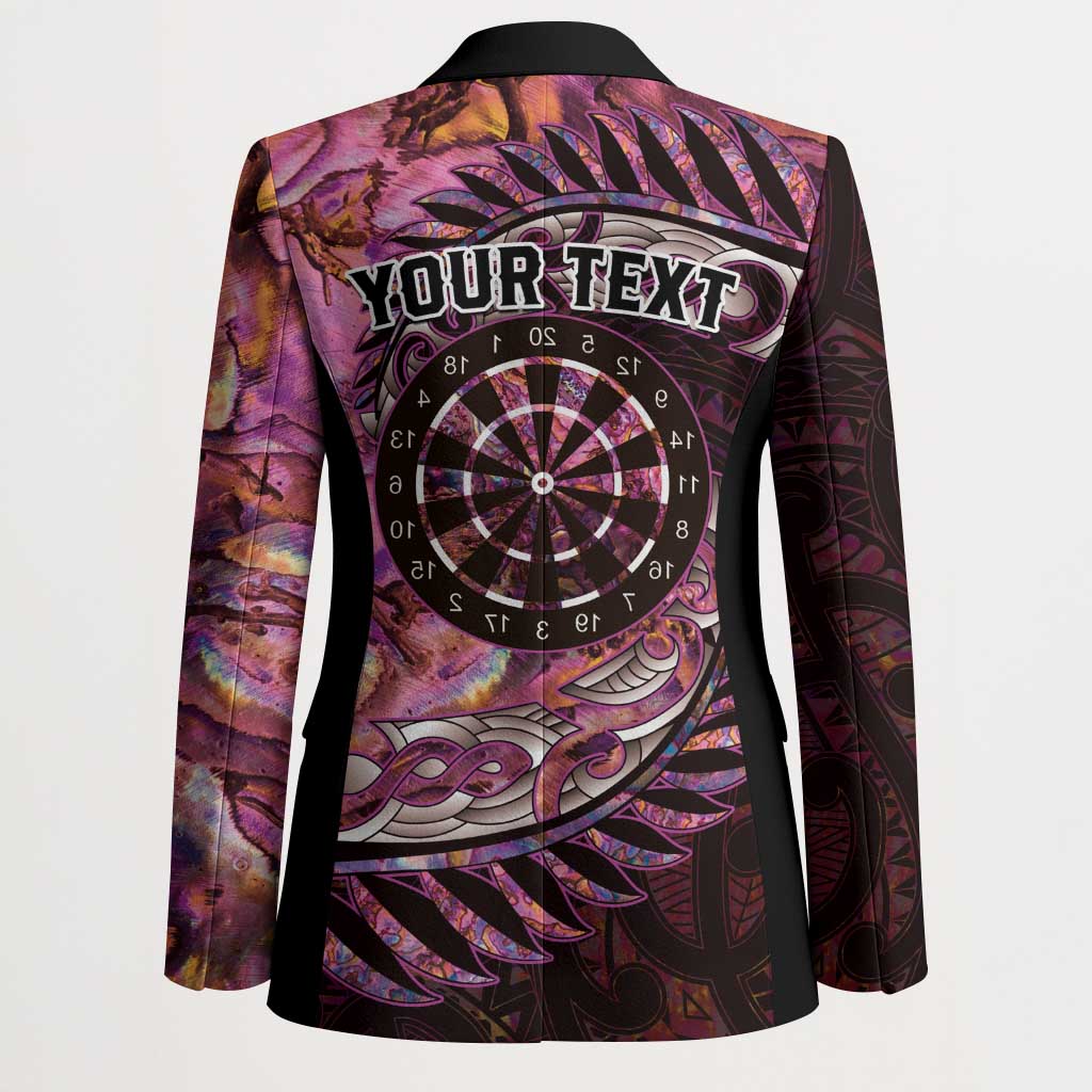 New Zealand Darts Personalised Blazer Aotearoa Silver Fern Pink Papua Shell Spirit - Aussie Hoodie