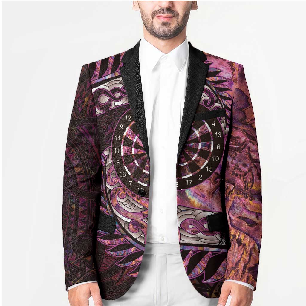 New Zealand Darts Personalised Blazer Aotearoa Silver Fern Pink Papua Shell Spirit - Aussie Hoodie