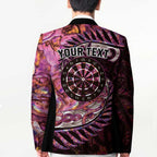 New Zealand Darts Personalised Blazer Aotearoa Silver Fern Pink Papua Shell Spirit - Aussie Hoodie
