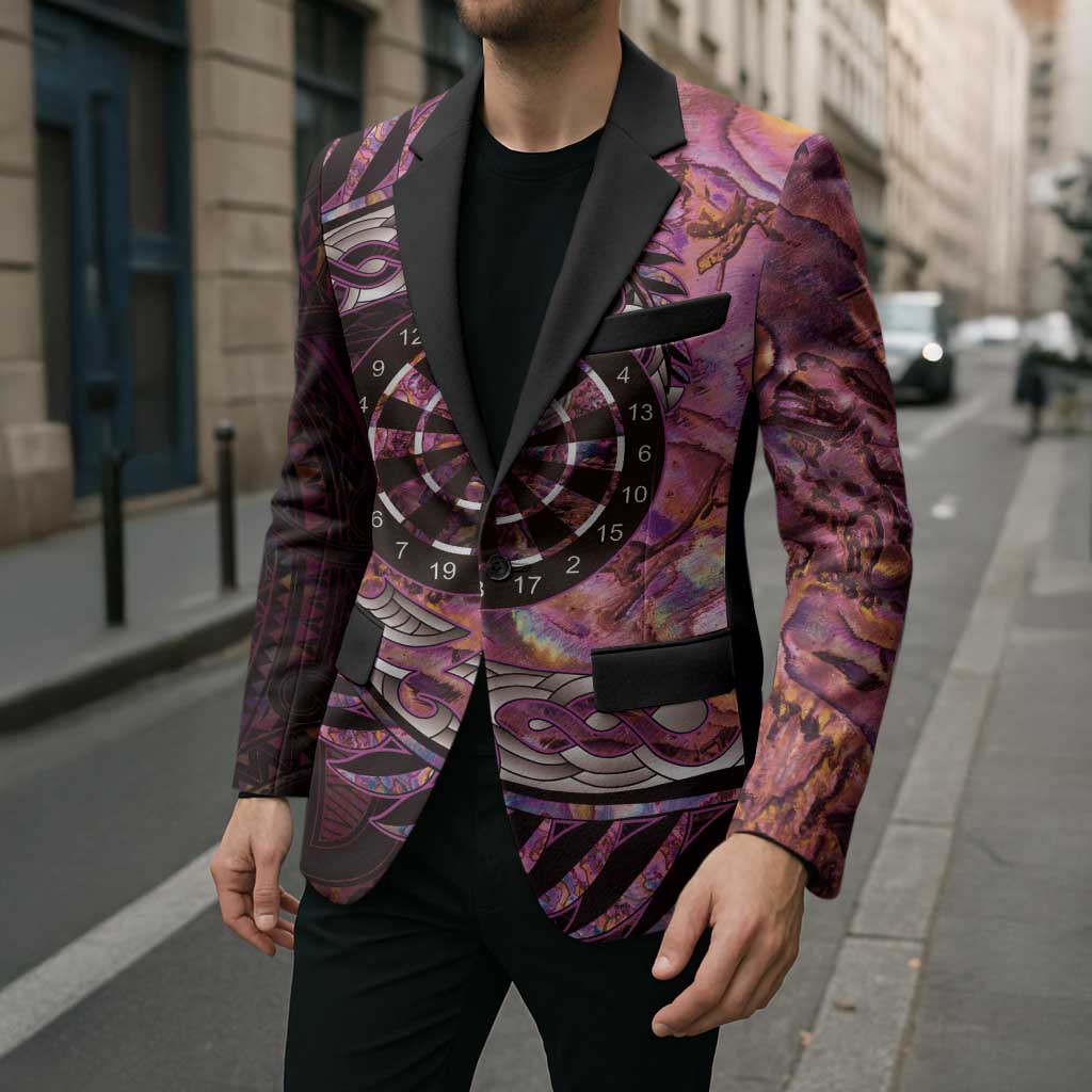 New Zealand Darts Personalised Blazer Aotearoa Silver Fern Pink Papua Shell Spirit - Aussie Hoodie