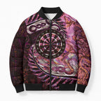 New Zealand Darts Personalised Bomber Puffer Jacket Aotearoa Silver Fern Pink Papua Shell Spirit - Aussie Hoodie