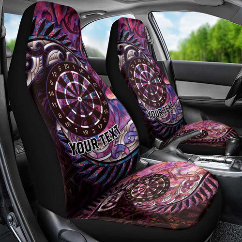 New Zealand Darts Personalised Car Seat Cover Aotearoa Silver Fern Pink Papua Shell Spirit