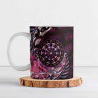 New Zealand Darts Personalised Ceramic Mug Aotearoa Silver Fern Pink Papua Shell Spirit - Aussie Hoodie