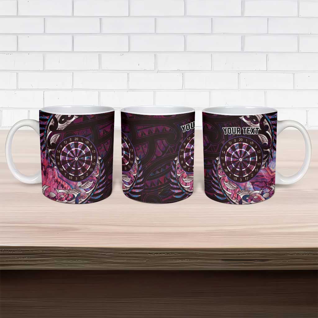 New Zealand Darts Personalised Ceramic Mug Aotearoa Silver Fern Pink Papua Shell Spirit - Aussie Hoodie