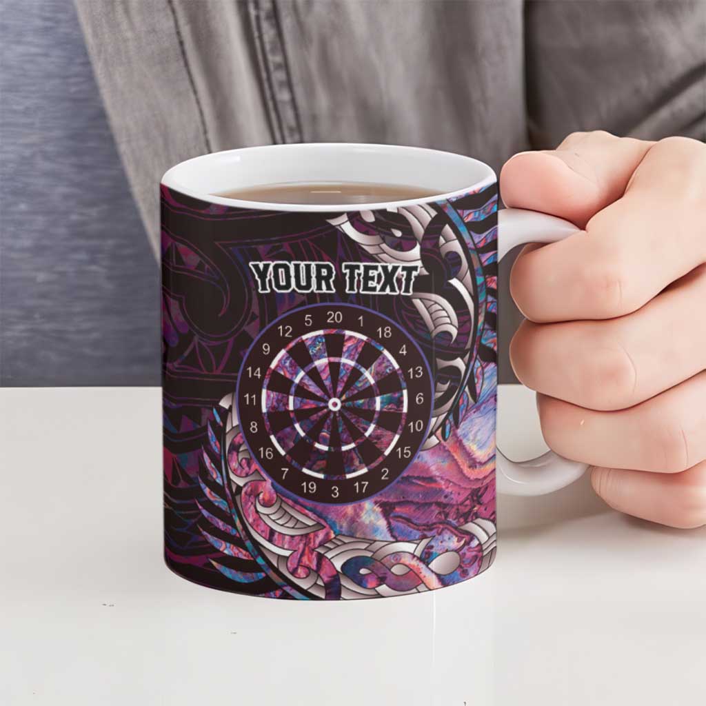 New Zealand Darts Personalised Ceramic Mug Aotearoa Silver Fern Pink Papua Shell Spirit - Aussie Hoodie