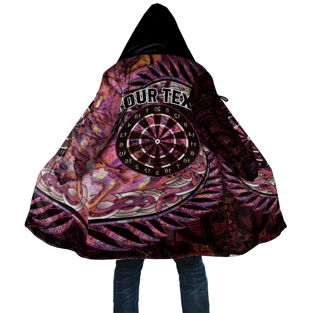 New Zealand Darts Personalised Cloak Aotearoa Silver Fern Pink Papua Shell Spirit - Aussie Hoodie