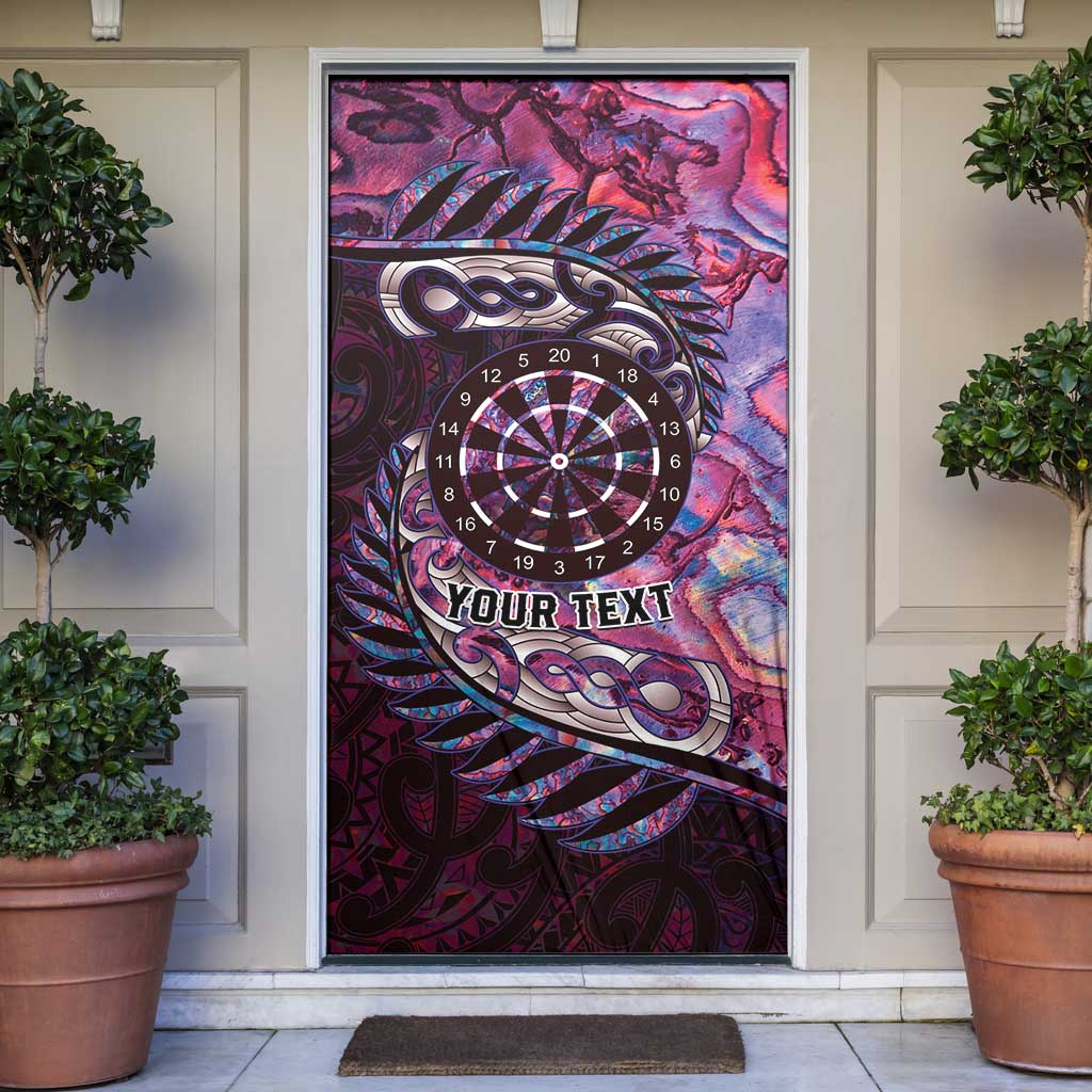 New Zealand Darts Personalised Door Cover Aotearoa Silver Fern Pink Papua Shell Spirit - Aussie Hoodie
