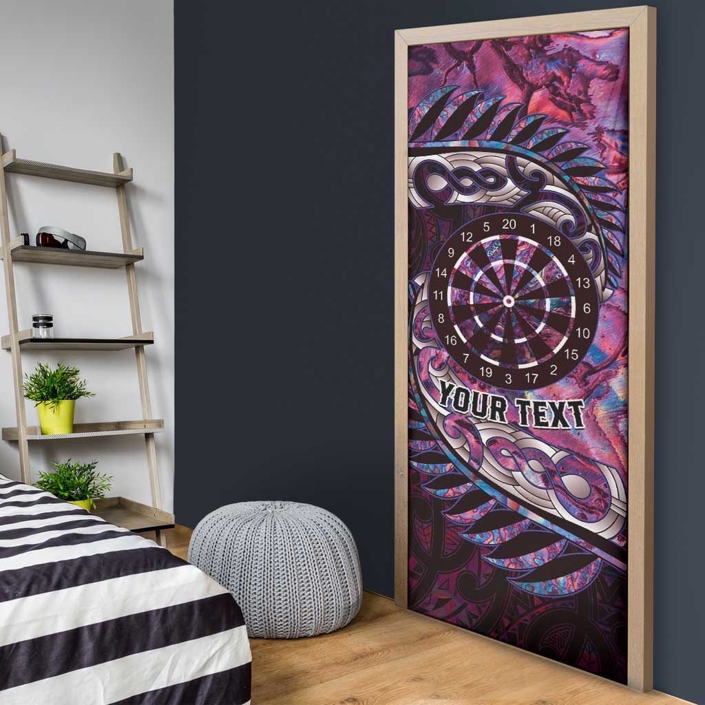 New Zealand Darts Personalised Door Cover Aotearoa Silver Fern Pink Papua Shell Spirit - Aussie Hoodie