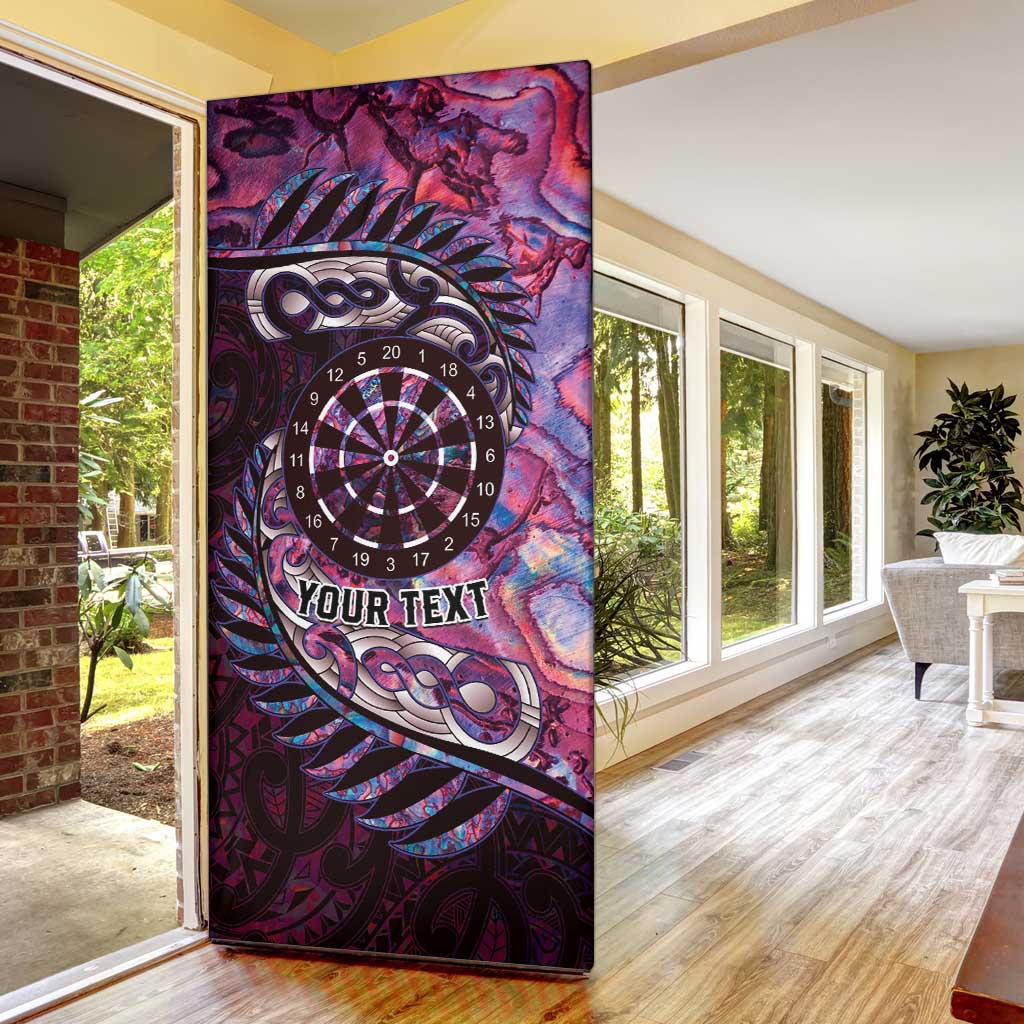 New Zealand Darts Personalised Door Cover Aotearoa Silver Fern Pink Papua Shell Spirit - Aussie Hoodie