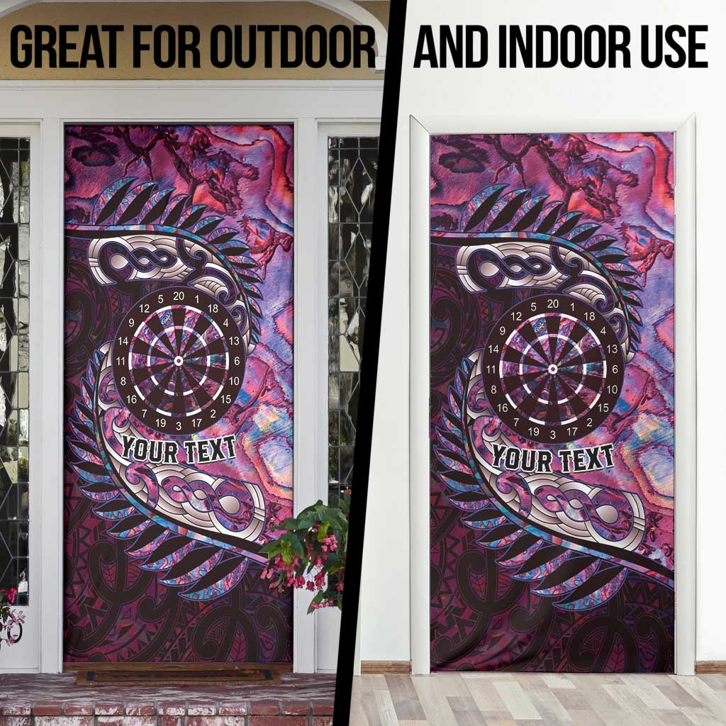 New Zealand Darts Personalised Door Cover Aotearoa Silver Fern Pink Papua Shell Spirit - Aussie Hoodie