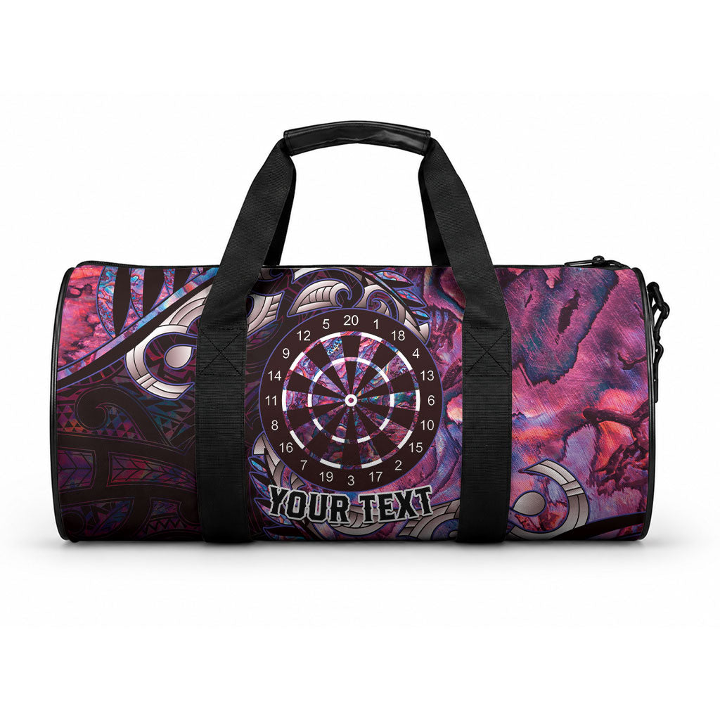 New Zealand Darts Personalised Duffle Bag Aotearoa Silver Fern Pink Papua Shell Spirit