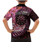 New Zealand Darts Personalised Family Matching Mermaid Dress and Hawaiian Shirt Aotearoa Silver Fern Pink Papua Shell Spirit