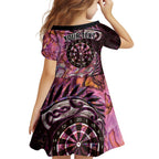 New Zealand Darts Personalised Family Matching Puletasi and Hawaiian Shirt Aotearoa Silver Fern Pink Papua Shell Spirit