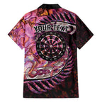 New Zealand Darts Personalised Family Matching Tank Maxi Dress and Hawaiian Shirt Aotearoa Silver Fern Pink Papua Shell Spirit