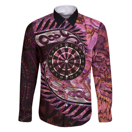 New Zealand Darts Personalised Family Matching Tank Maxi Dress and Hawaiian Shirt Aotearoa Silver Fern Pink Papua Shell Spirit