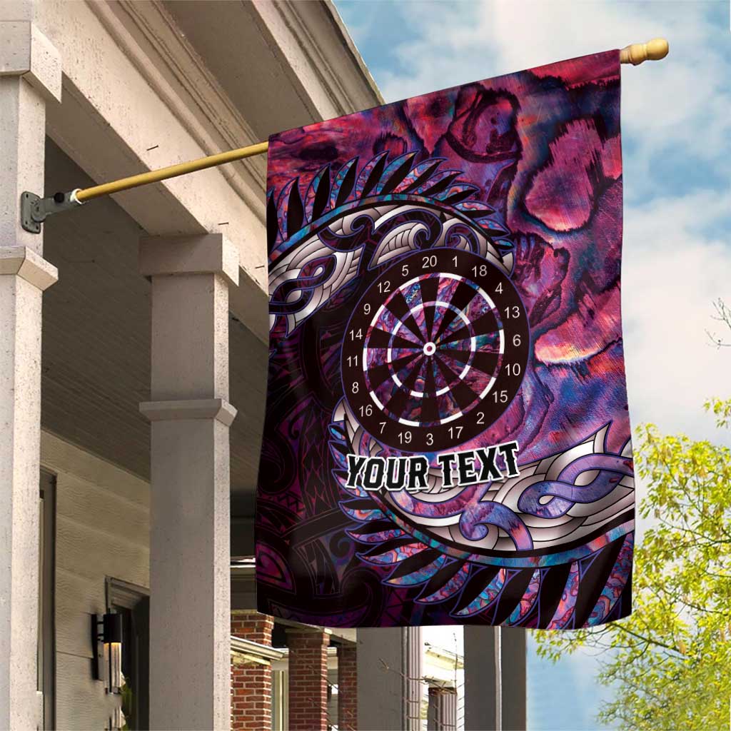 New Zealand Darts Personalised Garden Flag Aotearoa Silver Fern Pink Papua Shell Spirit