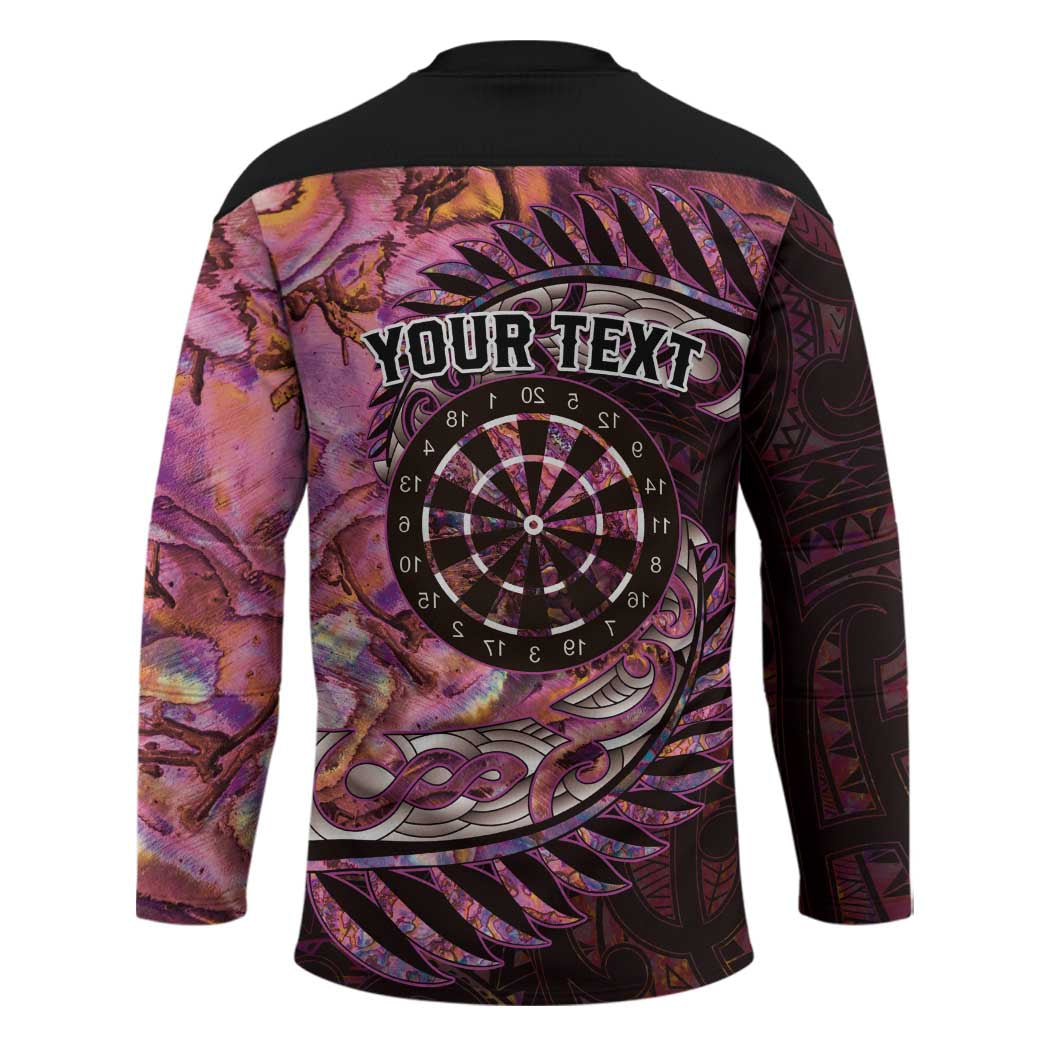 New Zealand Darts Personalised Hockey Jersey Aotearoa Silver Fern Pink Papua Shell Spirit - Aussie Hoodie
