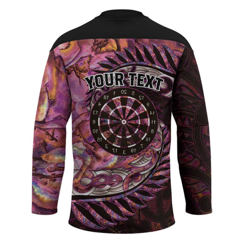 New Zealand Darts Personalised Hockey Jersey Aotearoa Silver Fern Pink Papua Shell Spirit - Aussie Hoodie