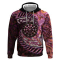 New Zealand Darts Personalised Hoodie Aotearoa Silver Fern Pink Papua Shell Spirit