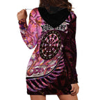 New Zealand Darts Personalised Hoodie Dress Aotearoa Silver Fern Pink Papua Shell Spirit
