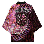 New Zealand Darts Personalised Kimono Aotearoa Silver Fern Pink Papua Shell Spirit - Aussie Hoodie